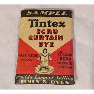 Vtg Tintex Ecru Curtain Dye Sample Envelope Park & Tilford 1950s Ephemera USA